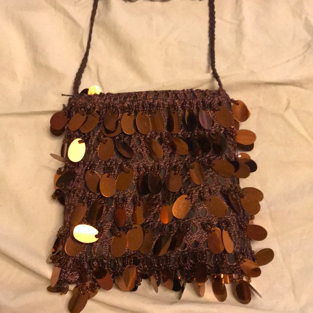 Mini sequined bag & matching belt